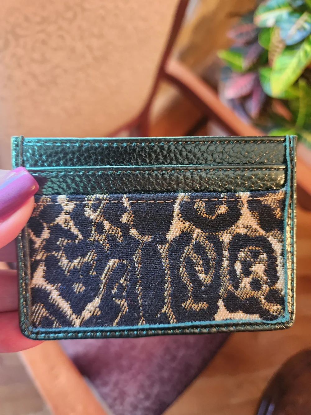 ✨️ Kurt Geiger London Southbank – Green/BlacSignature Logo Card Holder